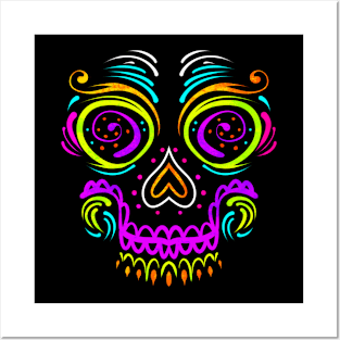 Big Calaveras Makeup Sugar Skull Day Of The Dead Posters and Art